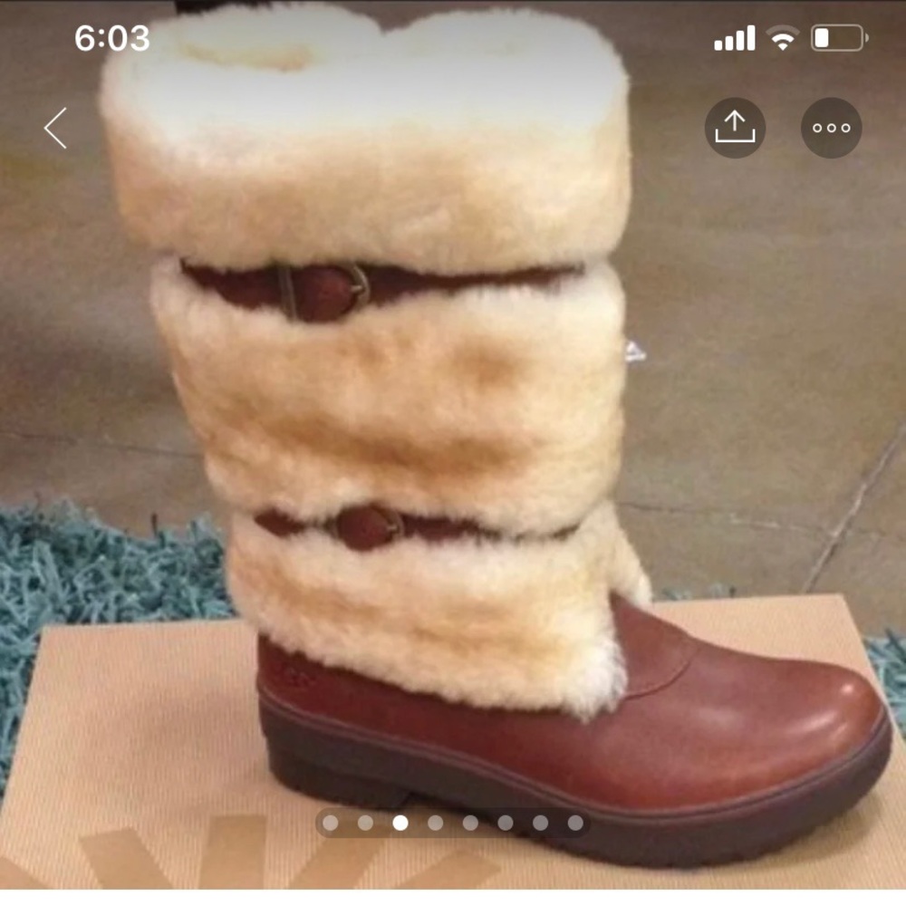 Ugg Lilyan leather shearling fur boots